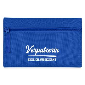 Verputzerin Endlich Ausgelernt Lehrling Azubine - Federtasche - Royalblau - Vorne