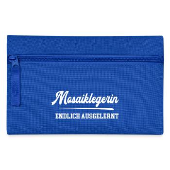 Mosaiklegerin Ausbildung Lehre Ende Lehrling Azubi - Federtasche - Royalblau - Vorne