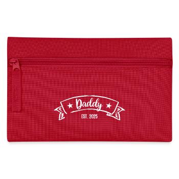 Daddy est 2025 Dad To Be Du Wirst Papa Neuer Vater - Federtasche - Rot - Vorne
