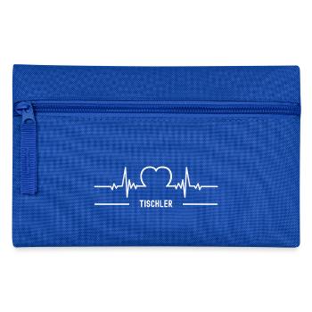 Tischler Herzschlag Herz EKG Tischlerei Kollege - Federtasche - Royalblau - Vorne