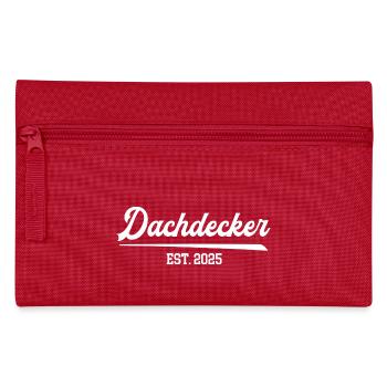 Dachdecker 2025 Ausbildung Beruf Dachdeckerei Chef - Federtasche - Rot - Vorne
