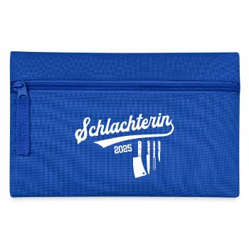 Schlachterin 2025 Ausbildung Beruf Schlachter Frau - Federtasche - Royalblau - Vorne