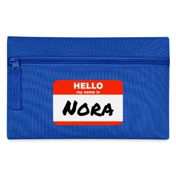 Bonjour, je m’appelle Nora Étiquette Étiquette Étiquette - Trousse - bleu royal - Devant