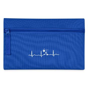 GESCHENK - EKG HERZLINIE DISCOKUGEL STERNE White - Federtasche - Royalblau - Vorne