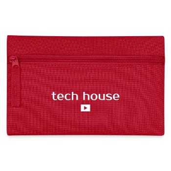 Tech House, Techno, Musik - Federtasche - Rot - Vorne