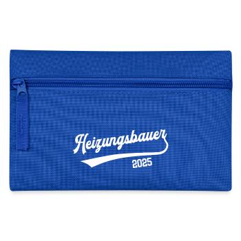 Heizungsbauer 2025 Ausbildung Beruf Heizungsbau - Federtasche - Royalblau - Vorne