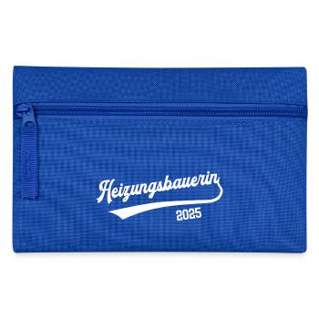 Heizungsbauerin 2025 Ausbildung Beruf Heizungsbau - Federtasche - Royalblau - Vorne