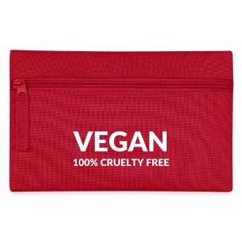 VEGAN 100 Prozent CRUELTY Free - Federtasche - Rot - Vorne