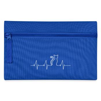 Mein Herz schlägt für meine Katze ! - Federtasche - Royalblau - Vorne