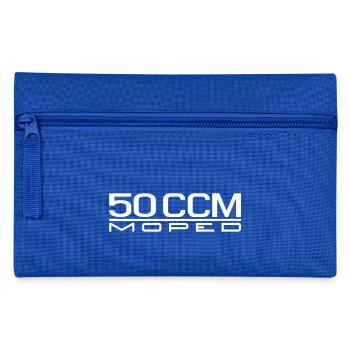 50 ccm Moped Emblem - Federtasche - Royalblau - Vorne