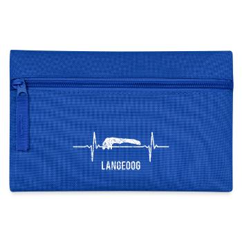 Geschenk, Heartbeat, Insel, Herzschlag, Langeoog - Federtasche - Royalblau - Vorne