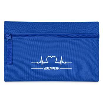Verkäuferin Herzschlag Herz EKG Verkauf Verkäufer - Federtasche - Royalblau - Vorne
