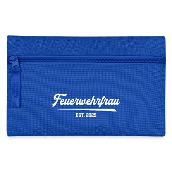 Feuerwehrfrau 2025 Ehrenamt Feuerwehr Frauen FFW - Federtasche - Royalblau - Vorne
