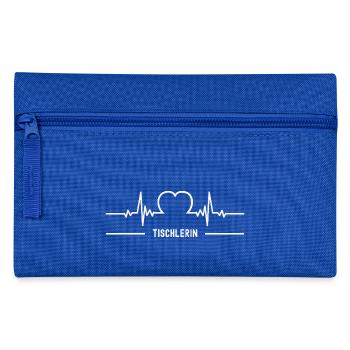 Tischlerin Herzschlag Herz EKG Tischlerei Beruf - Federtasche - Royalblau - Vorne