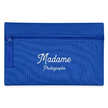 Madame Photographe cadeau - Trousse - bleu royal - Devant