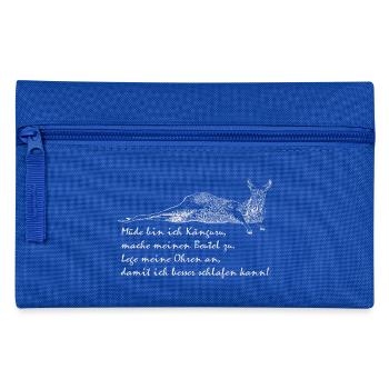 Kangourou fatigué - Trousse - bleu royal - Devant