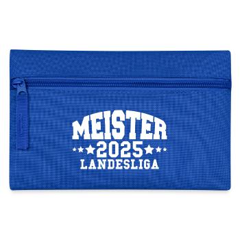 Meister Landesliga 2025 Aufstieg Fußball Handball - Federtasche - Royalblau - Vorne