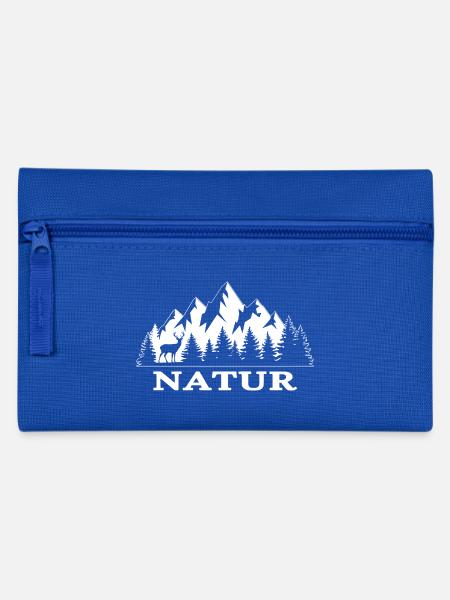 Natur - Federtasche - Royalblau