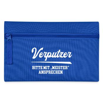 Verputzer Meister Verputzermeister Stukkateur Chef - Federtasche - Royalblau - Vorne