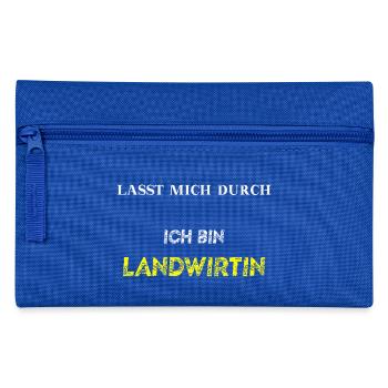 Lasst mich durch - ich bin Landwirtin Geschenkidee - Federtasche - Royalblau - Vorne