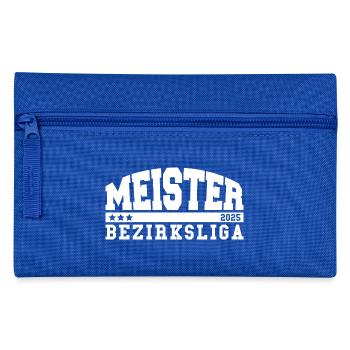Meister 2025 Bezirksliga Aufstieg Fußball - Federtasche - Royalblau - Vorne