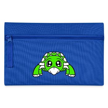 turtle cute cute googly eyes little child - Pencil Case - royal blue - Front