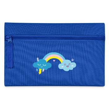 Kawaii Regenbogen süße blaue Wolken - Federtasche - Royalblau - Vorne