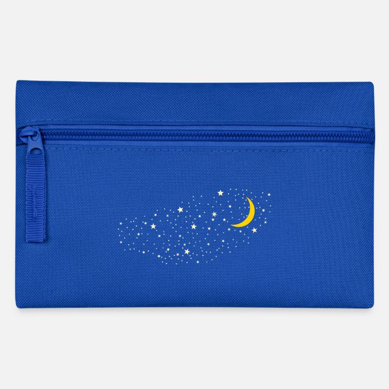 Moon and Stars | Starry sky for Romantics - Pencil Case - royal blue