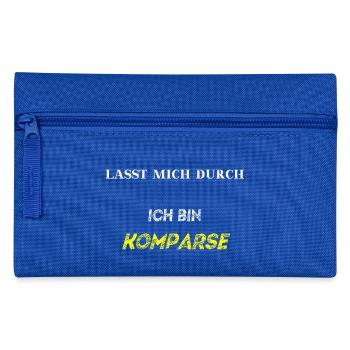 Lasst mich durch, ich bin Komparse! Geschenkidee - Federtasche - Royalblau - Vorne