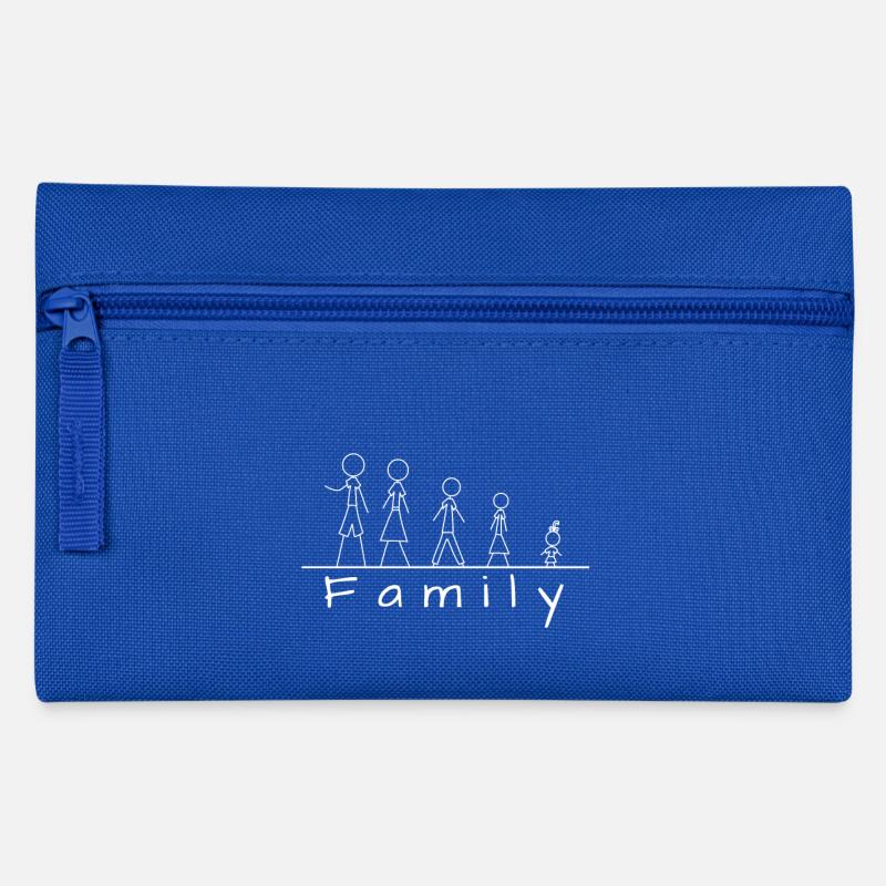 Famille de figurines en bâton - Trousse - bleu royal