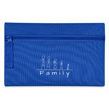 Stick figure family - Pencil Case - royal blue - Front