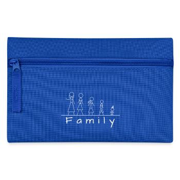 Stick figure family - Pencil Case - royal blue - Front