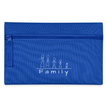 Stick figure family - Pencil Case - royal blue - Front