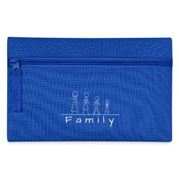 Stick figure family - Pencil Case - royal blue - Front