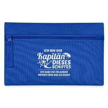Segeln Segler Segel Shirt Ich Bin Kapitän - Federtasche - Royalblau - Vorne