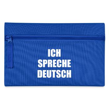 Ich spreche deutsch, Ausländer, Spruch, deutsch - Federtasche - Royalblau - Vorne