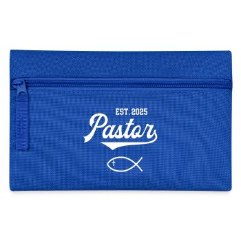 Pastor est 2025 Fisch Symbol Christentum Kirche - Federtasche - Royalblau - Vorne