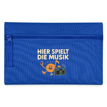 Hier Spielt die Musik - Lustig - Federtasche - Royalblau - Vorne
