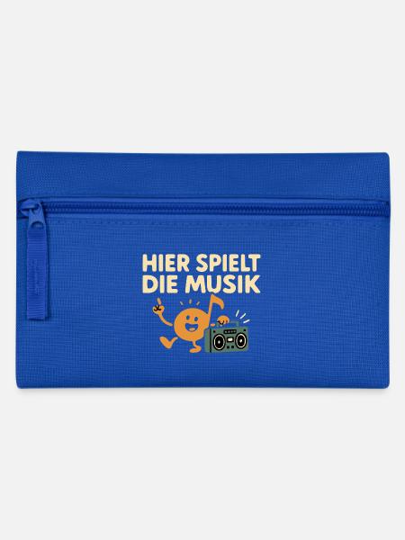 Hier Spielt die Musik - Lustig - Federtasche - Royalblau