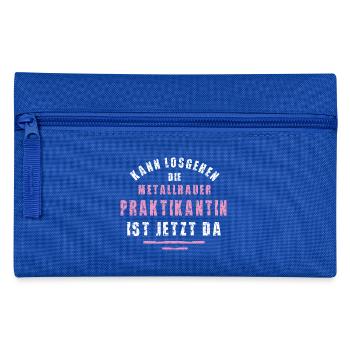 Metallbauer Praktikantin Danke Praktikum Metallbau - Federtasche - Royalblau - Vorne