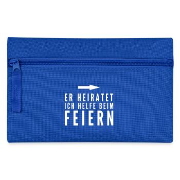 Junggesellenabschied T-Shirt - Federtasche - Royalblau - Vorne