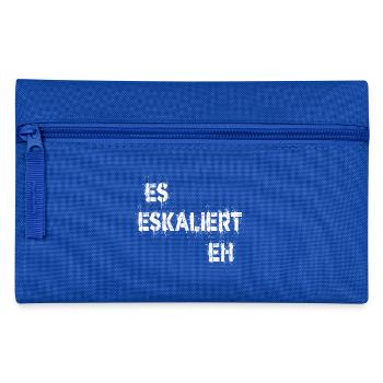 Es Eskaliert Eh - lustiger Spruch Party Festival - Federtasche - Royalblau - Vorne