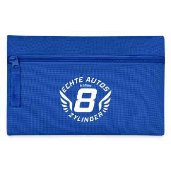 V8 Motor Engine US Car Muscle Car Hubraum Pick Up - Federtasche - Royalblau - Vorne