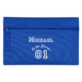 Vorname Michael - "The New Generation", Weiß - Federtasche - Royalblau - Vorne