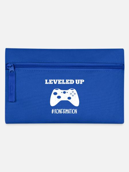 #Konfirmation Konfi Gamer Leveled Up Konfirmation - Federtasche - Royalblau