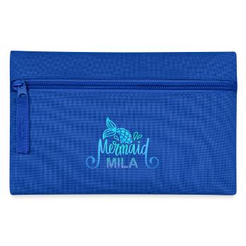 Namensshirt Mila mit Meerjungfrau - Federtasche - Royalblau - Vorne