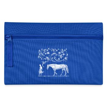 maedchen_und_pferd_weiss_spitze - Federtasche - Royalblau - Vorne