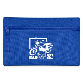 S51 Simson mit Totenkopf - Federtasche - Royalblau - Vorne