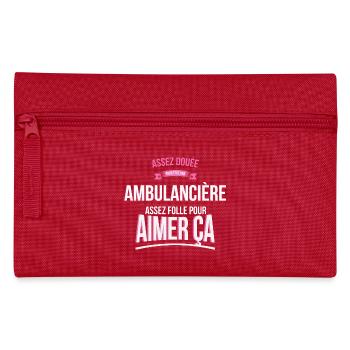 Ambulancière douée folle cadeau femme - Trousse - rouge - Devant