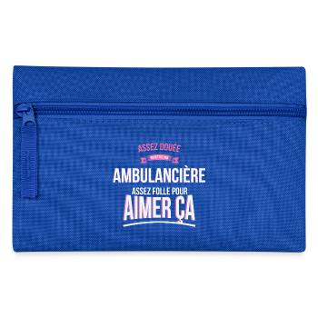 Ambulancière douée folle cadeau femme - Trousse - bleu royal - Devant